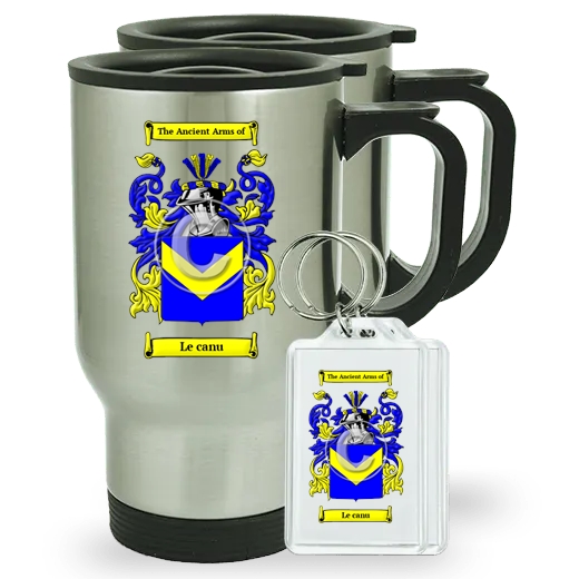Le canu Pair of Travel Mugs and pair of Keychains